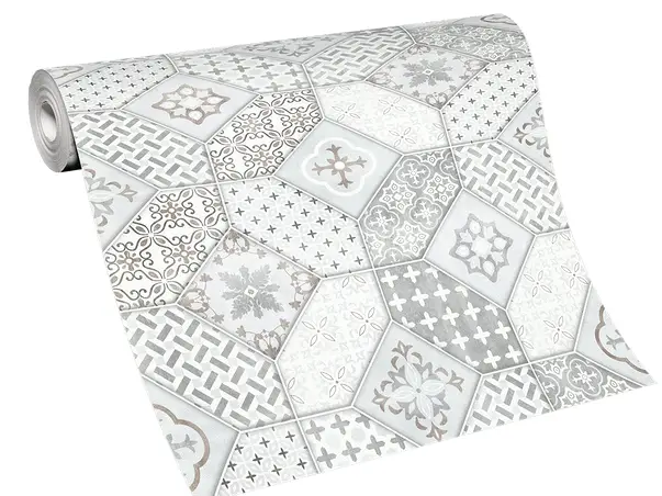 tapet bucatarie imitatie faianta decorativa gri