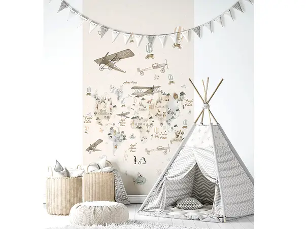 tapet camera baieti harta lumii cu aparate de zbor little adventures