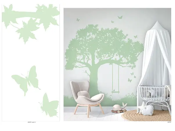 tapet camera copii copac cu leagan marburg