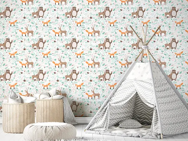 tapet camera copii cu animale marburg