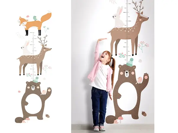 tapet camera copii cu gradatie pentru masurarea inaltimii