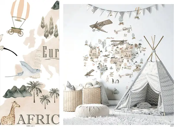 tapet camera copii harta lumii marburg