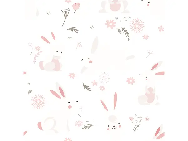 tapet camera fetita cu model iepurasi