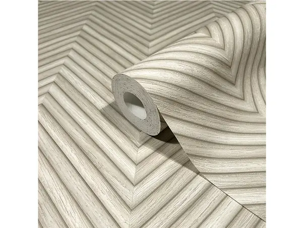 tapet chevron greige texturat marburg