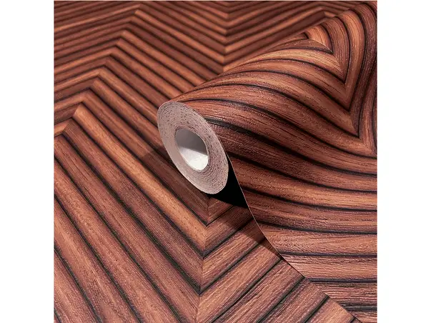 tapet chevron lemn maro roscat