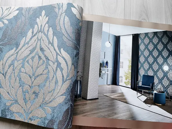 tapet clasic albastru