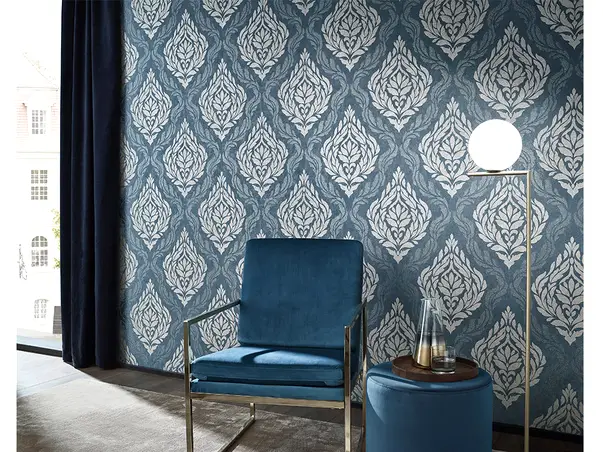 tapet clasic albastru carat 1006044