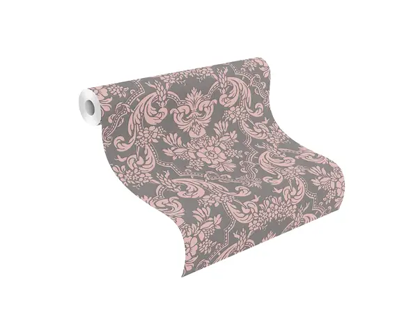 tapet clasic gri roz rasch 570649