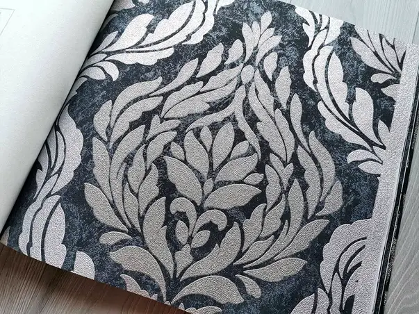 tapet clasic negru cu argintiu