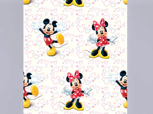 tapet copii vlies Mickey mouse si minnie