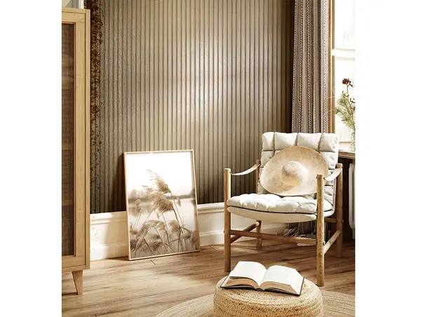 tapet cu dungi bej pentru dormitor hol living