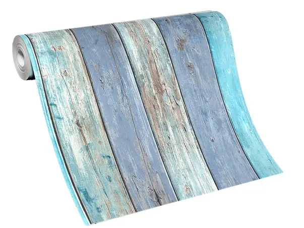 tapet cu dungi lemn vintage albastru