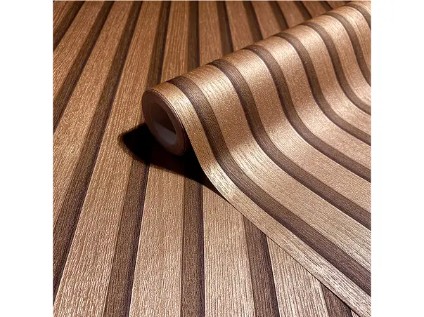 tapet cu dungi maro metalic