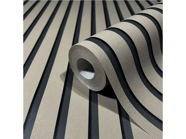 tapet cu dungi taupe tip riflaje