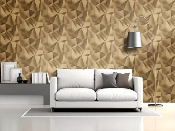 tapet cu efect metalic auriu reflets l77102