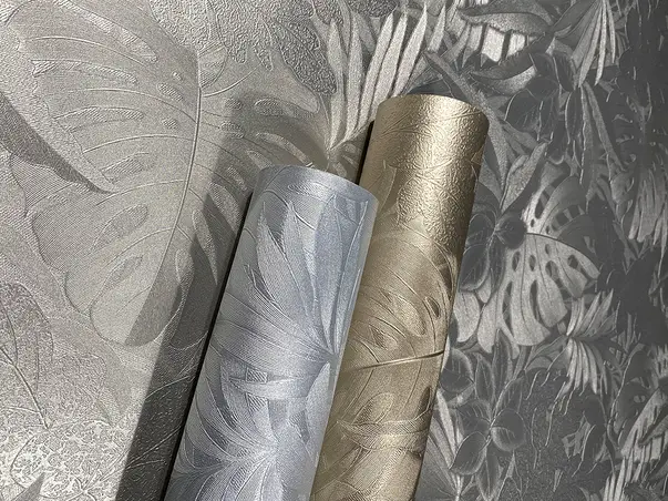 tapet cu efect metalic floral marburg botanica