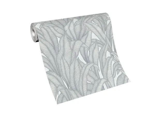 tapet cu frunzr gri argintiu