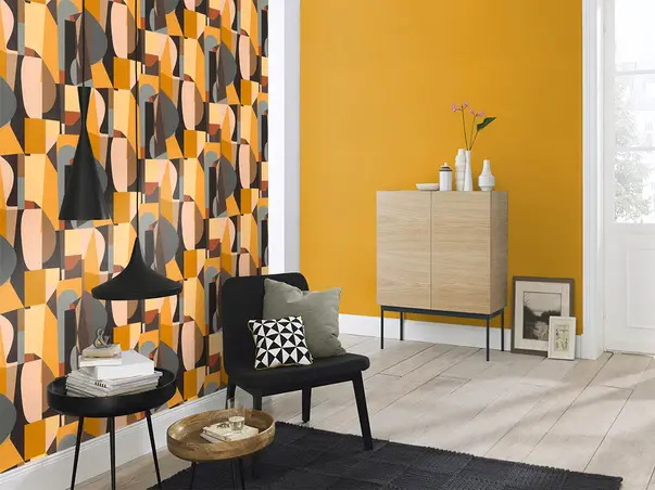 tapet cu model geometric retro rasch 687705