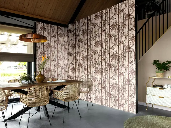 tapet cu model tropical bej rasch 484878