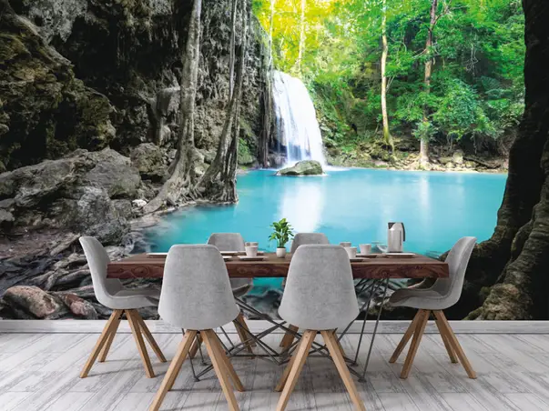 tapet cu peisaj cascada