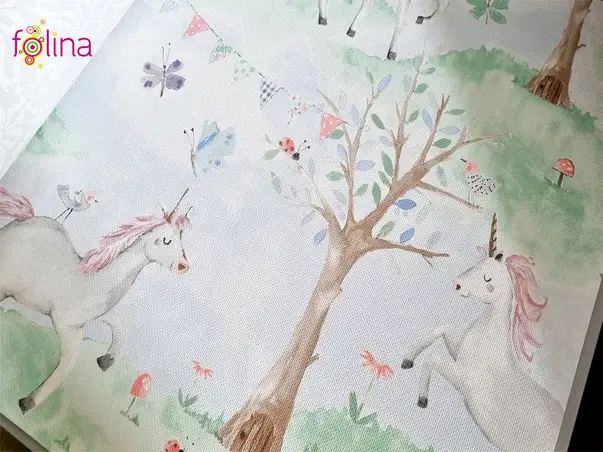 tapet cu unicorni pentru camera fetita grandeco