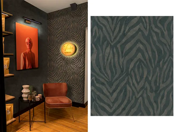 tapet decor exotic animal print gri