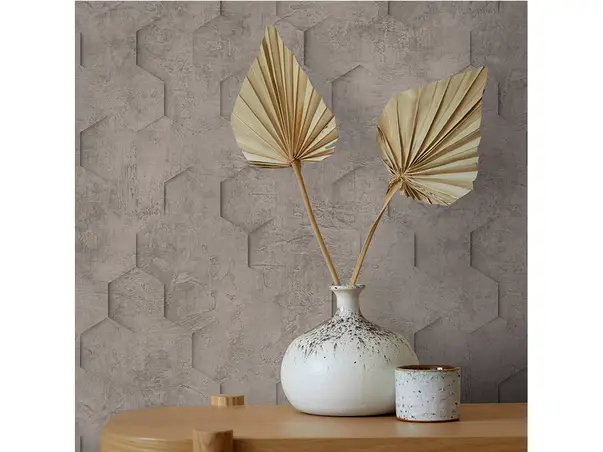 tapet decorativ taupe pentru living