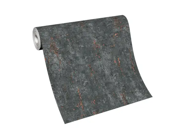 tapet decorativa gri inchis cu detalii bronz