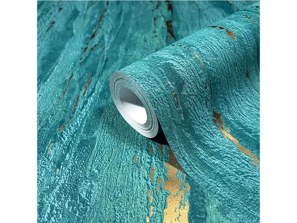 tapet decorativa turcoaz cu detalii aurii marburg city romance