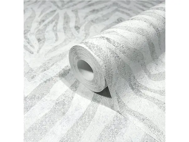 tapet dormitor animal print gri deschis