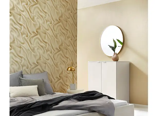 tapet dormitor bej auriu