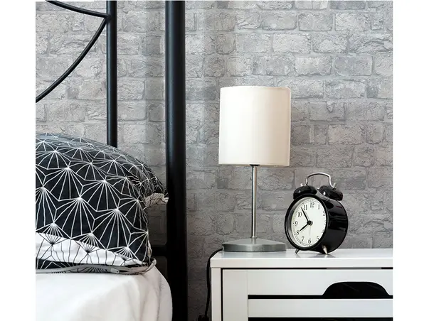 tapet dormitor caramida gri