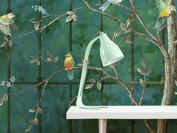 tapet dormitor cu pasari