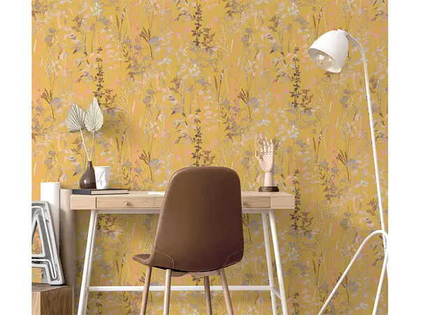 tapet dormitor galben