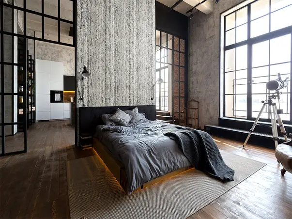 tapet dormitor gri modern