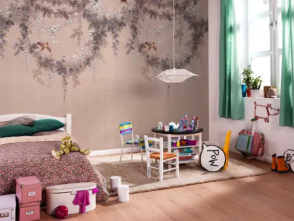 tapet dormitor symphony flori si pasari