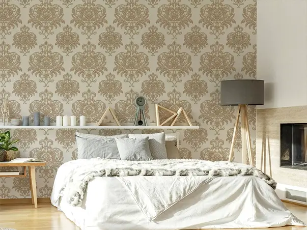 tapet elegant pentru dormitor in stil clasic