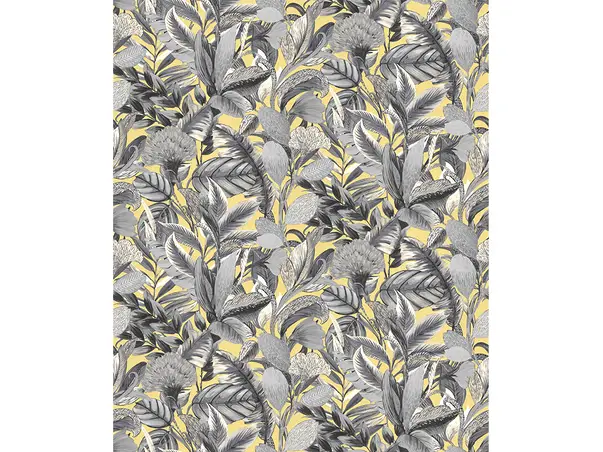 tapet floral bej gri