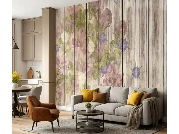 tapet floral model vintage