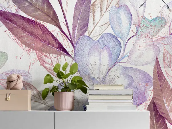 tapet floral mov komar