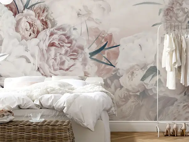 tapet floral pastel blossom clouds