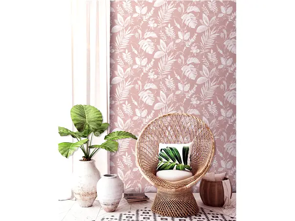 tapet floral roz cafeniu ugepa eden