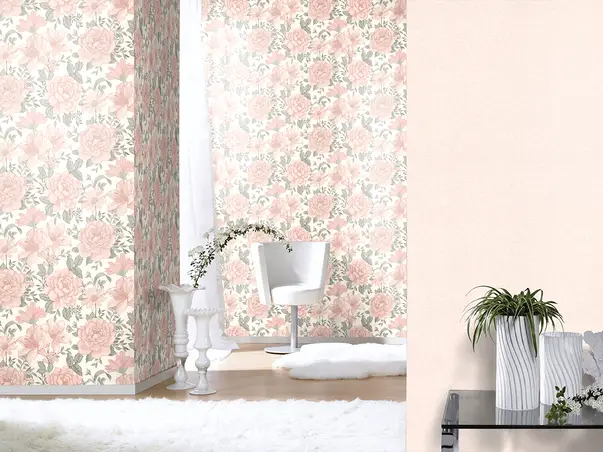 tapet floral roz pastel rasch 252439