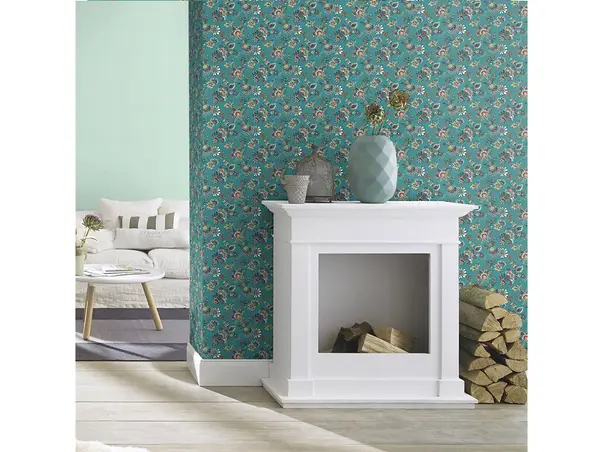 tapet floral turcoaz rasch 466713