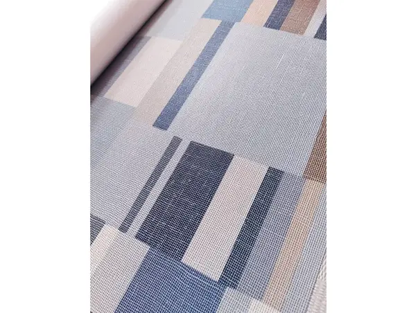 tapet geometric albastru