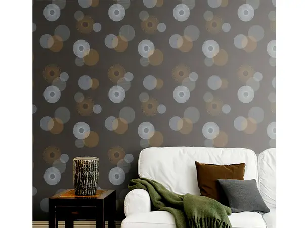 tapet gri cu cercuri rasch 311501