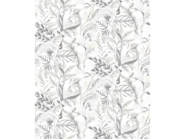 tapet gri cu model floral bogat erismann