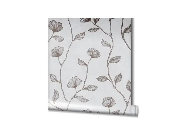 tapet gri deschis cu flori maro marburg