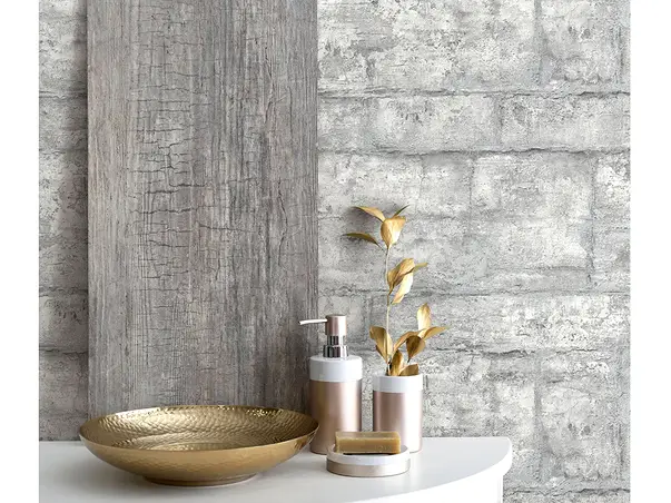 tapet gri imitatie zid piatra