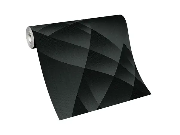 tapet gri inchis cu model geometric pentru living